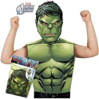 Déguisement Hulk pour enfant - Licence officielle Avengers Marvel - Masque et T-Shirt - Vert et multicolore