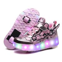 Enfants Chaussures LED Lumières Clignotante Patins à roulettes Fille Baskets de Skateboard USB Rechargeable Outdoor Mode