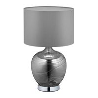 Lampe de table en verre abat-jour tissu - 10039580-46