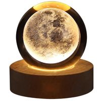 Boule de Cristal Lumineuse Décoration de Chambre Lampe de Lune, Petite Veilleuse, Cadeau d'anniversaire d'astronomie N°5