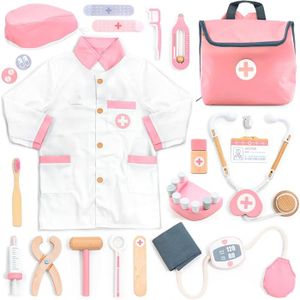 BUYGER Malette Docteur Enfant Rose Jouet Medecin Outils avec Stétho