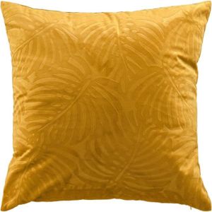 COUSSIN , Coussin Déhoussable (50 X 50 Cm) Analia Ocre, Occultant Velours Relief[n2077]