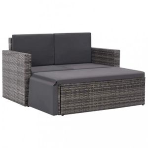 fauteuil modulable de jardin cote droit en tressage wicker o 5 mm avec coussin d assise et dossier dim h 67 x l 84 x p 77 cm cdiscount jardin