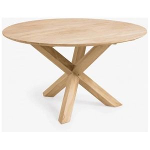 TABLE DE JARDIN  Table de jardin ronde en teck blanchi - LF SALON -
