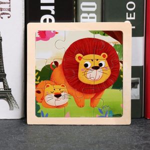 PUZZLE Lion - Puzzle 3D en Bois pour Bébé, Jouets Montess