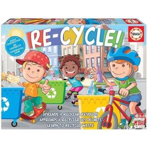 JEU D'APPRENTISSAGE Jeu de Société Re-Cycle! - Educa - Apprenez à Recycler en Vous Amusant - Jeux de Plateaux pour Enfants et Toute la Famille