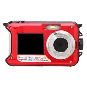 CAMÉSCOPE NUMÉRIQUE LIU-7542150096142-Caméra étanche Appareil photo numérique sousmarin étanche Full HD 2.7K 48MP 10 pieds Zoom optique numerique Rouge