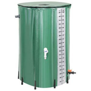 COLLECTEUR EAU - CUVE  Récupérateur d'eau de pluie pliable 380L vert - IZRIELAR - 100x70cm - économique et pratique