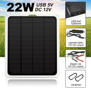 pour batterie de voiture et batterie de moto qui peuvent être Chargeur solaire de voiture chargeur solaire de voiture Sc1805 silicium monocristallin flexible avec 3 mètres de câble de charge 18V 5W 