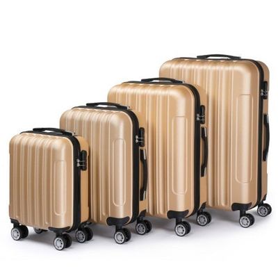 Set De 4 Valises AREBOS Coque Dure ABS - Argent - Tailles S, M, L, XL - 94L Max
