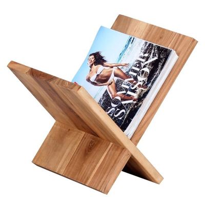 Porte-Revues En Bois Massif Sheesham - Design X 29x31x28cm | Rangement Élégant Pour Magazine Et Journaux