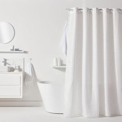 Splash Home - Fabric Shower Curtain, 70"x72". Colour: White