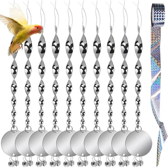 RISAKOGO 16 PCS Effaroucheur Oiseaux Spirale,Répulsif Réfléchissants Spirale Oiseaux,Argenté RéPulsif RéFléChissants Spirale Oiseaux,Potager, RéFléChissantes RéPulsives Balcon 30cm