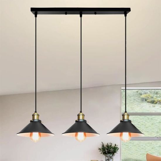 Plafonnier Ballis, Lampe En Métal Noir Et Bois Naturel, Tout En Ayant Des Spots Orientables Et Pivotables, Puis En Projettent Un Jeu De Lumière Sur Le Plafond, 1xE14, Ampoule(s) Non Incluse(s