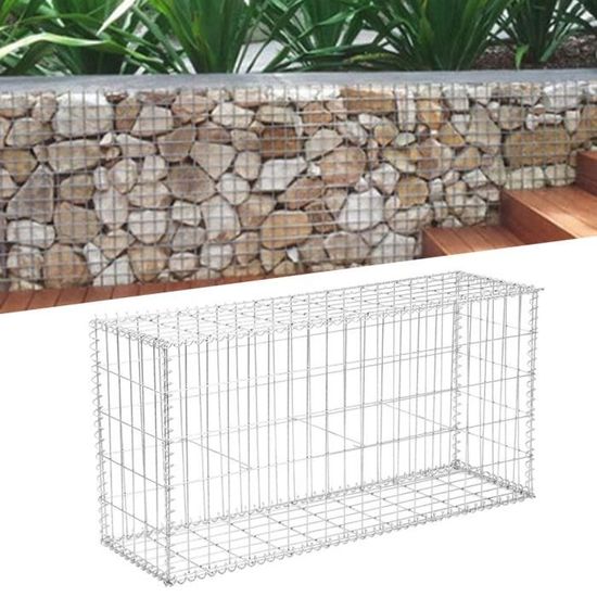 1x0.5x0.3m panier en acier galvanisé de jardinière de Gabion de soudure pour la clôture de paysage de jardin -HB065