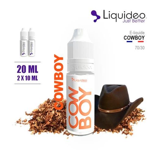 E-LIQUIDE SAVEUR COWBOY 20ML EN 15MG DE NICOTINE - 2 X 10 ML - ELIQUIDE  MARQUE LIQUIDEO - Cdiscount Au quotidien