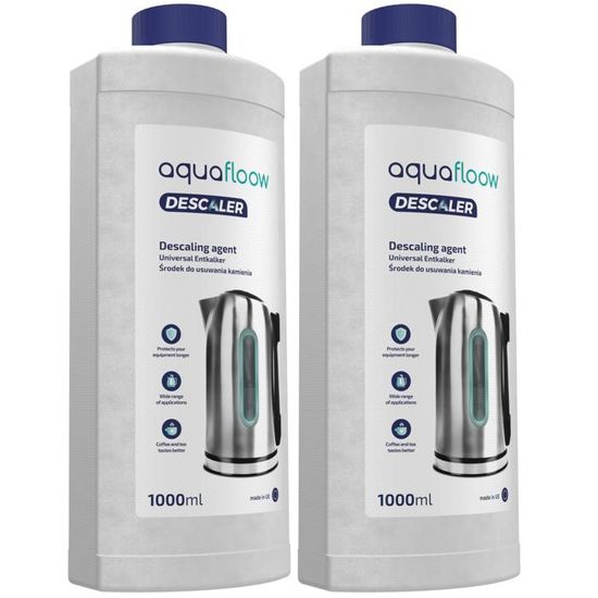 Aquafloow DESCALER Détartrant Liquide Machine à Café 2 x 1000ml