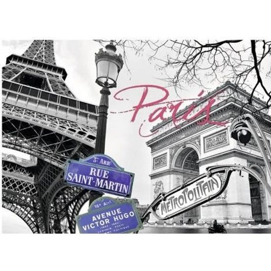 Puzzle adulte Ravensburger - Tour Eiffel et Arc de Triomphe de Paris - 1500 pièces - Noir et blanc