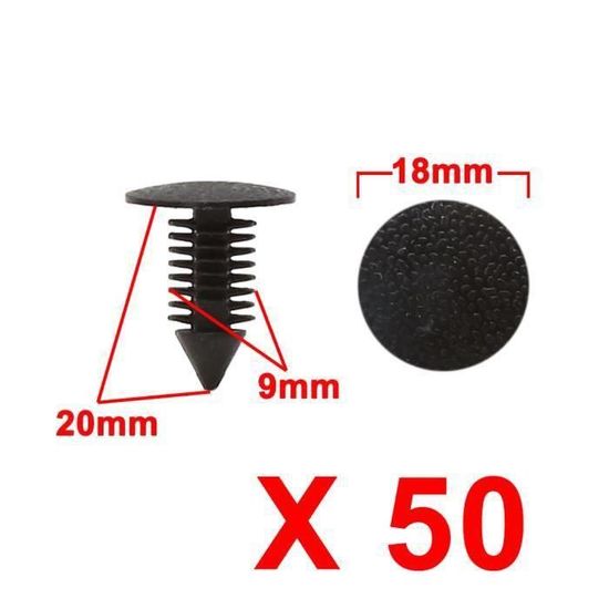 Kit De 30 Clips Poussoir Noirs Pour Nissan 350Z - Référence 0155309241 Neuf Sous Sachet