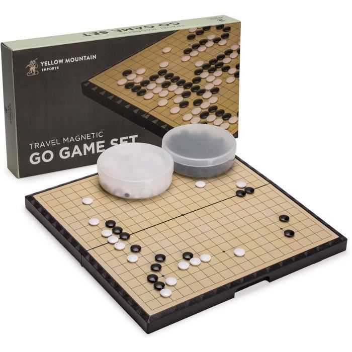 TD® Version anglaise du jeu de société Go noir et blanc Boîte de coule