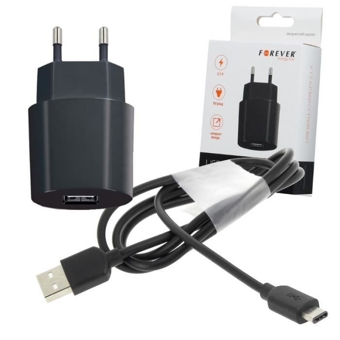 Chargeur Secteur USB 2A + Câble Type-C Pour SAMSUNG Galaxy NOTE 10 - Galaxy NOTE 10 Plus - Galaxy Fold - XCover 4S - A80 - G... et +