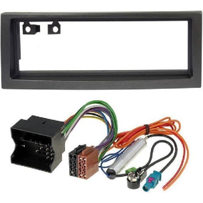 Kit Adaptateur Autoradio 1DIN noir Peugeot 407/ Citroen C5 05-08 + ISO + FM