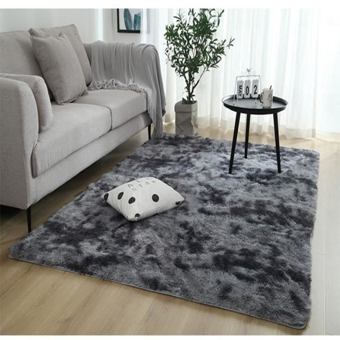 GOGOLOVING Tapis de Salon Shaggy 160 x 230cm en Peluche Gris Foncé