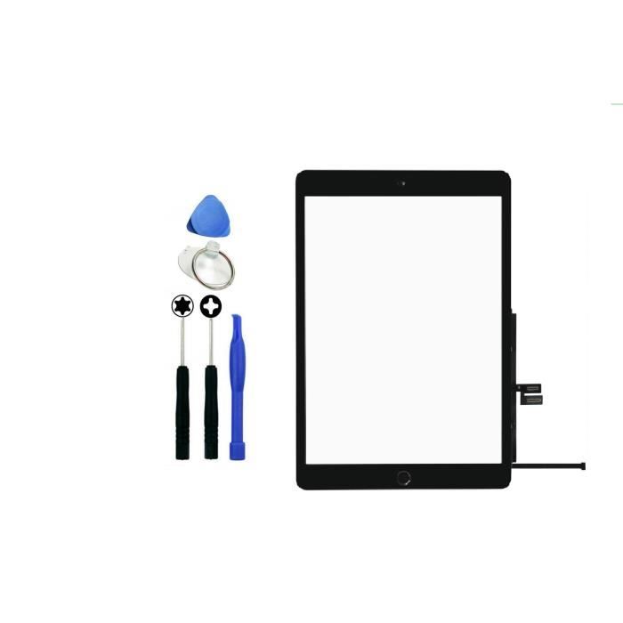 VITRE TACTILE COMPLET ASSEMBLÉ BOUTON HOME POUR IPAD 7 A2197 A2200, A2198 NOIR + OUTILS