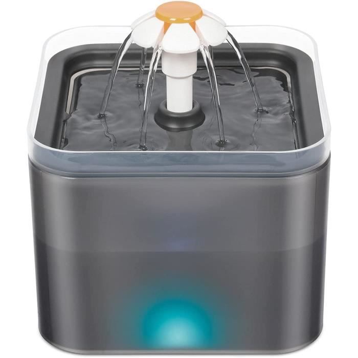 Fontaine à eau pour chat - 2 l - Avec lumière LED - Pour chats et chiens de petite taille - Gris[3303]