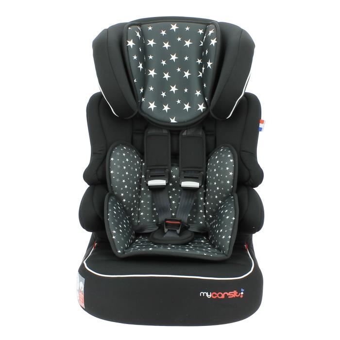 Siège auto BELINE, Groupe 1/2/3 (de 9 à 36 kg), Custo Stars Black, Fabriqué en France