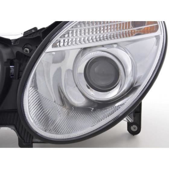 Paire de feux phares Design Mercedes Classe E W211 06-08 Chrome