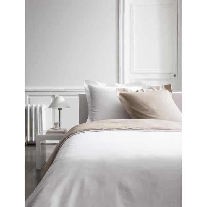 TODAY PREMIUM Housse de couette bicolore percale - 1 housse de couette 240x260 cm mastic et chantilly