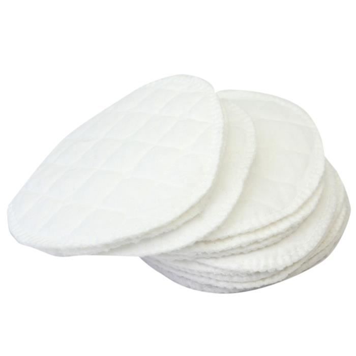 12pcs Compresses d'Allaitement en Coton Blanc Réutilisable Souple Lavable 11cm