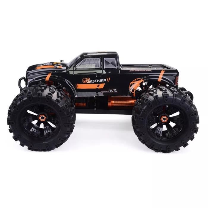 Châssis en métal de voiture RC sans brosse électrique ZD Racing MT8 Pirates3 1-8 2,4 G 4WD 90 km - h RTR Orange noir Véhicule