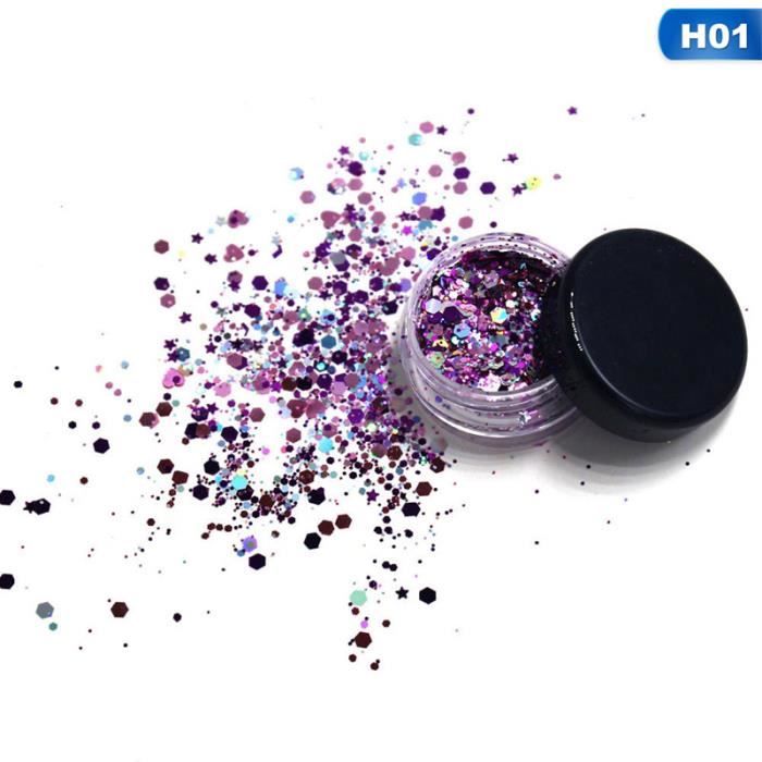 Fard à paupières holographique Laser Sequin Pigment violet paillettes fard à paupières métallique poudre yeux *ES2316