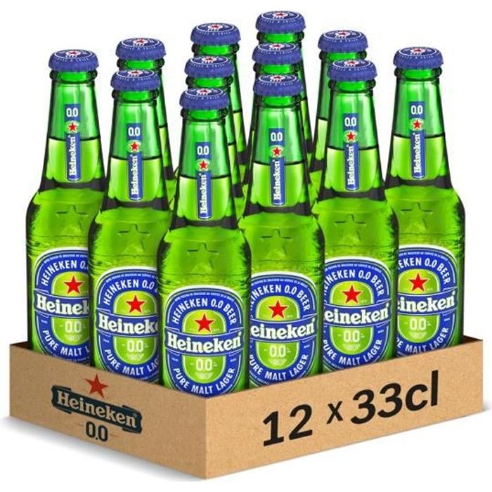 Heineken 0.0 - Bière blonde sans alcool 0.0° - bouteilles