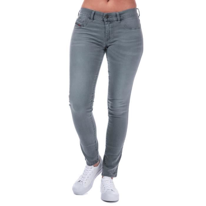 Diesel Jean Livier Skinny Gris Femme