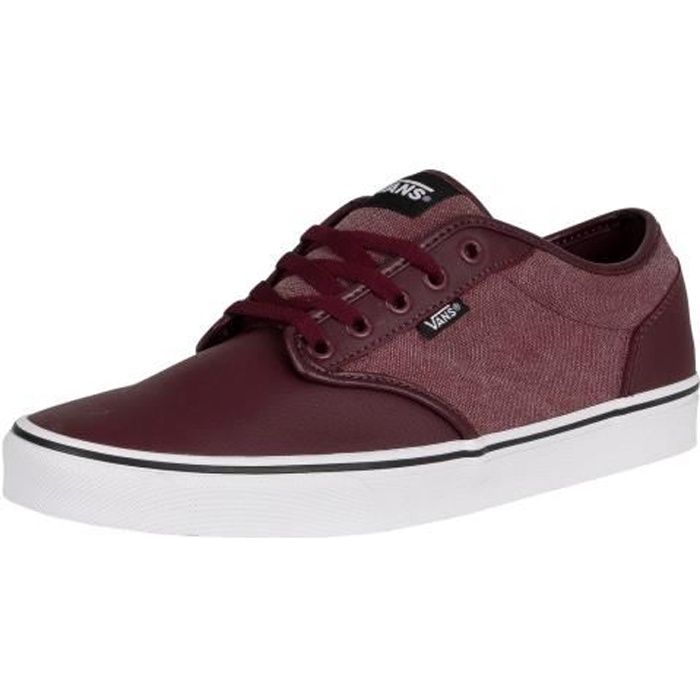 Vans Pour des hommes Baskets en toile lavée en cuir Atwood, rouge