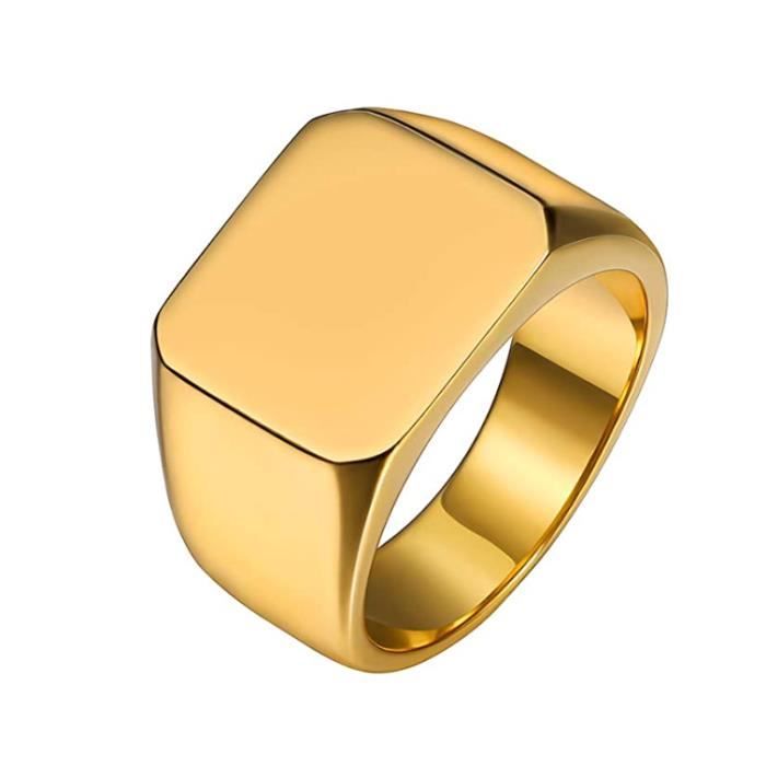 Bague Chevalière Acier Inoxydable Homme - Taille 62