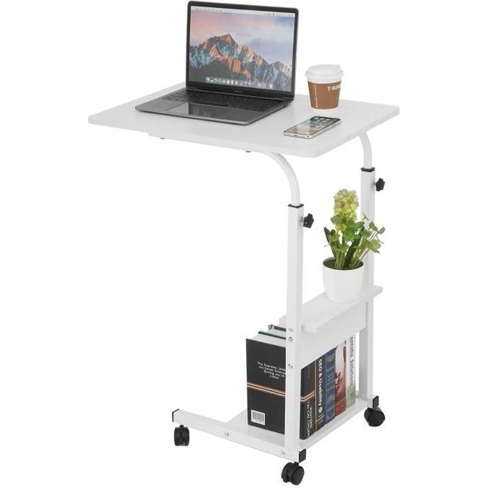 TEMPSA Table de lit Ordinateur Pliant avec Roulettes Mobile - Hauteur réglable