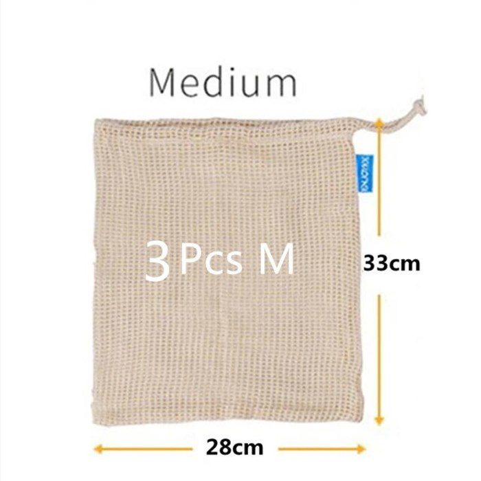 Sacs Réutilisables Maille Coton Pour Fruits Et Légumes - 20x28 Cm (lot De 1) - 12