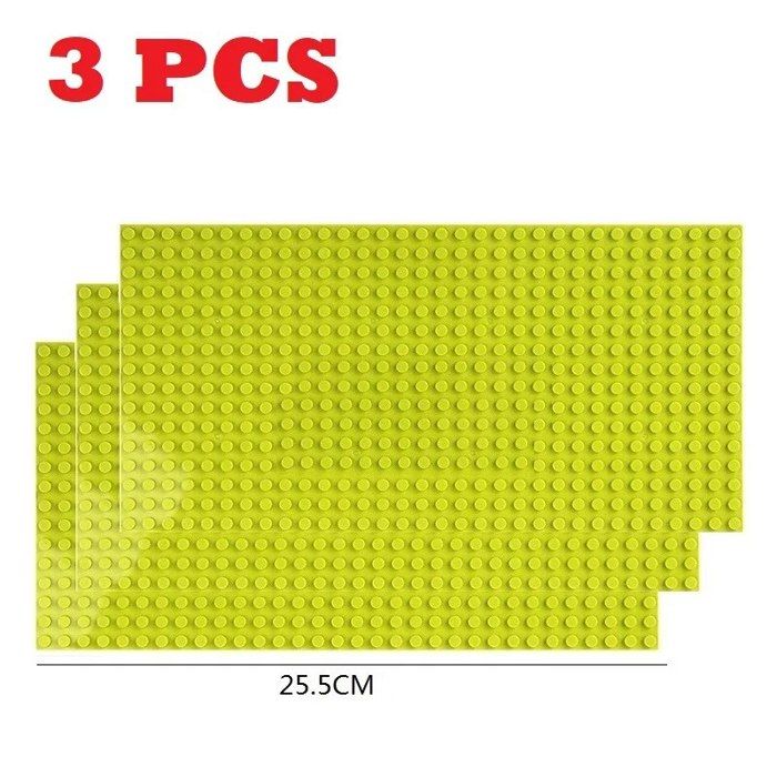 Grande Base Duplo Compatible Hmfmdy Grande Plaque De Construction 38.4 X 38.4 Cm - 2 Plaques Base Classiques Vert Jaune Pour Blocs De Construction