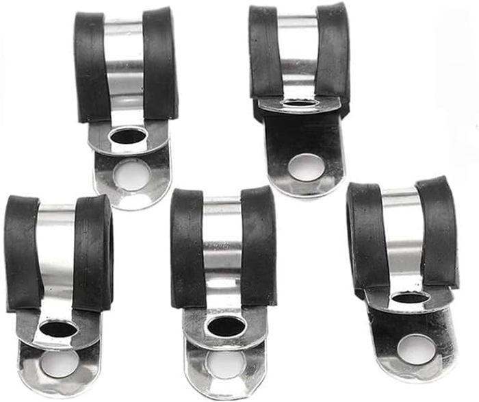 10 Colliers De Serrage 40mm Avec Garniture Caoutchouc - Acier Inoxydable V2A - Fixation Tuyaux/câbles