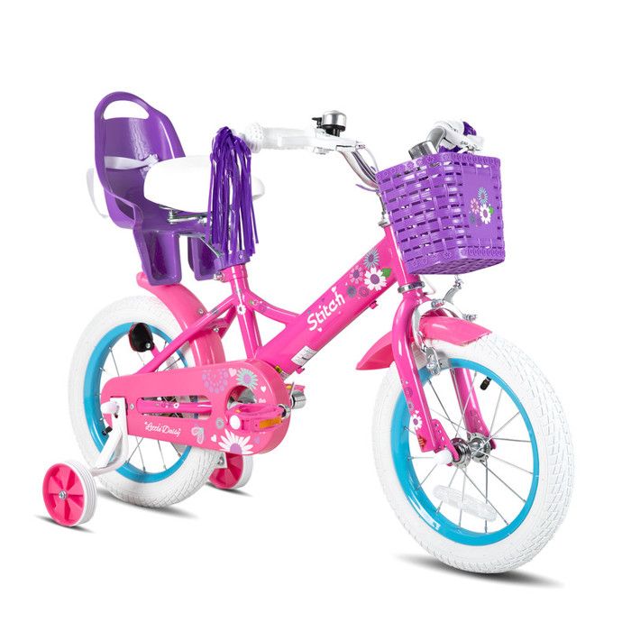 Vélo Enfant STITCH 12-18 Pouces Avec Roues Stabilisatrices, Panier,  Béquille, Pour 2-9 Ans - Main Image