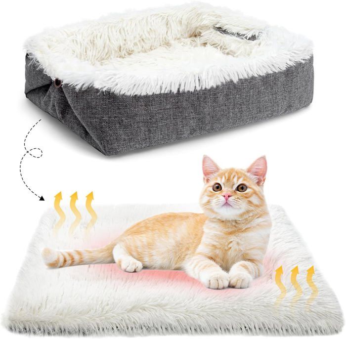 Meilleurs prix pour Lit Pour Chat Chien,2 En 1 Double Usage Panier Chat Petit Chien Interieur-Lavable,Pliable,Doux Et Confortable-Panier Chat Moelleux