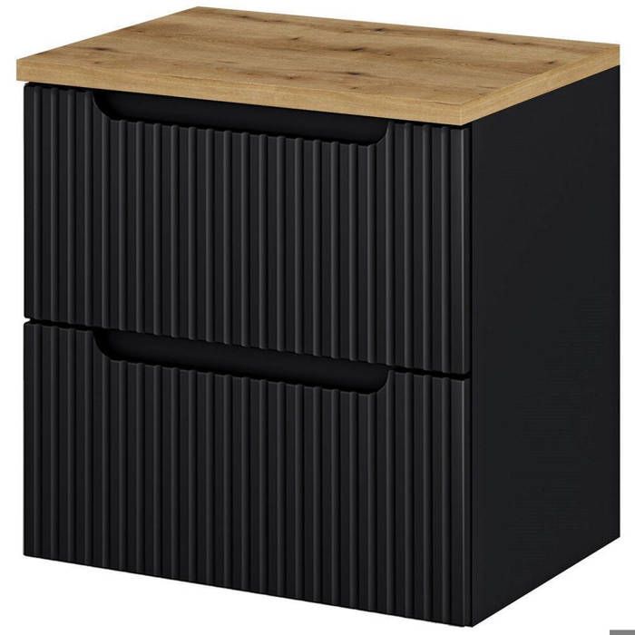 Meuble sous lavabo Newport 61 x 60 x 40 cm noir effet chêne Meuble sous lavabo Newport 61 x 60 x 40 cm noir effet chêne