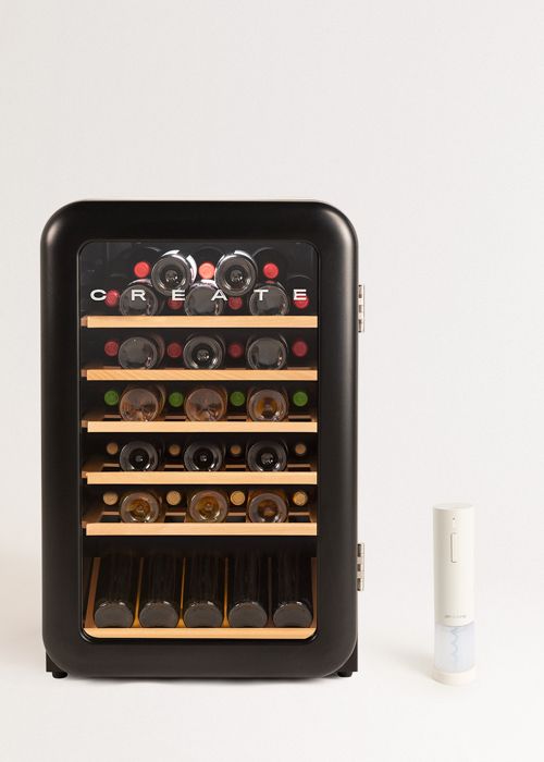 Cave à vin rétro - Create - Winecooler - 12/45/76 bouteilles - Température réglable - Acier inoxydable