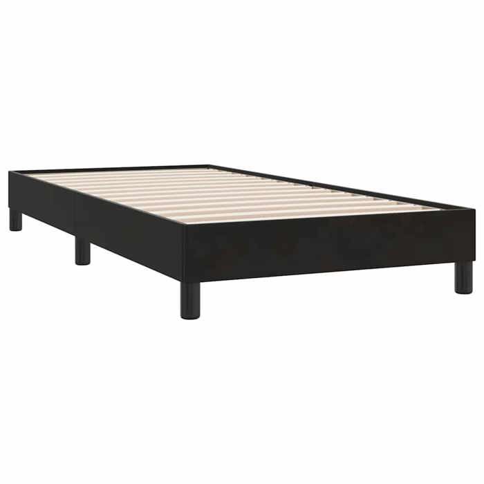 RemiseLit 1 personne Sommier à lattes de lit sans matelas noir 90 x 210 cm velours JILIMAISON2025 37746193