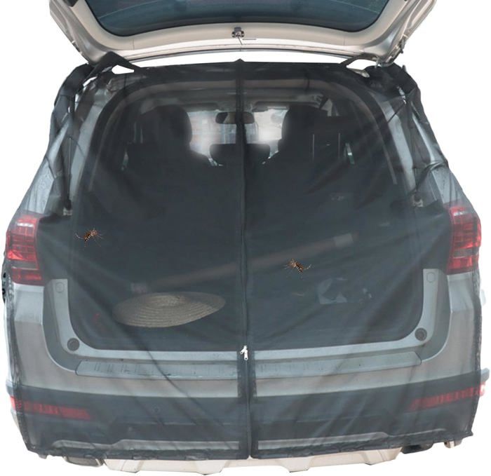 Moustiquaire magnétique pour hayon de voiture avec fermeture éclair pour lextérieur le camping-144 x 150 cm