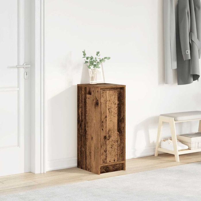 Armoire à chaussures - VIDAXL - Vieux bois - 1 porte - 4 étagères - 295x34x76 cm